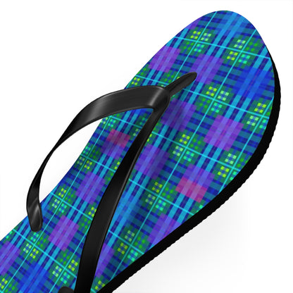 Maris Equi Men's Blue Tartan Flip-Flops
