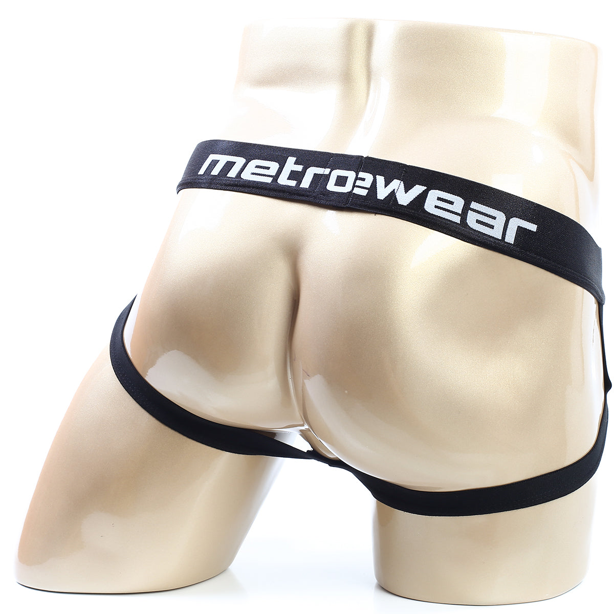 MetroMaleWear Palma Boxer Jock black briefs with a sleek form-fitting design and elastic waistband for comfort