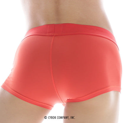 Coral-colored MetroMaleWear Minimo waistband boxer briefs with smooth elastic waistband and form-fitting design