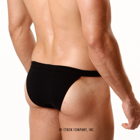 MetroMaleWear modern bikini black 4004-20 seamless black briefs with a smooth, form-fitting design, front view