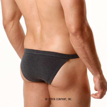 Metro male wear modern bikini heather 4004-10 soft dark gray briefs with snug fit and elastic waistband