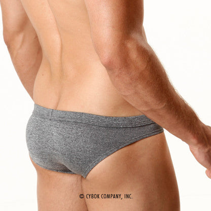 MetroMaleWear modern brief in charcoal gray heathered fabric with a snug contoured fit for everyday comfort