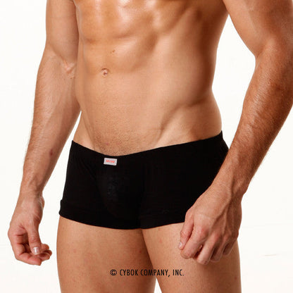 Black cotton briefs metroMalewear boxster with red and white brand tag on the waistband