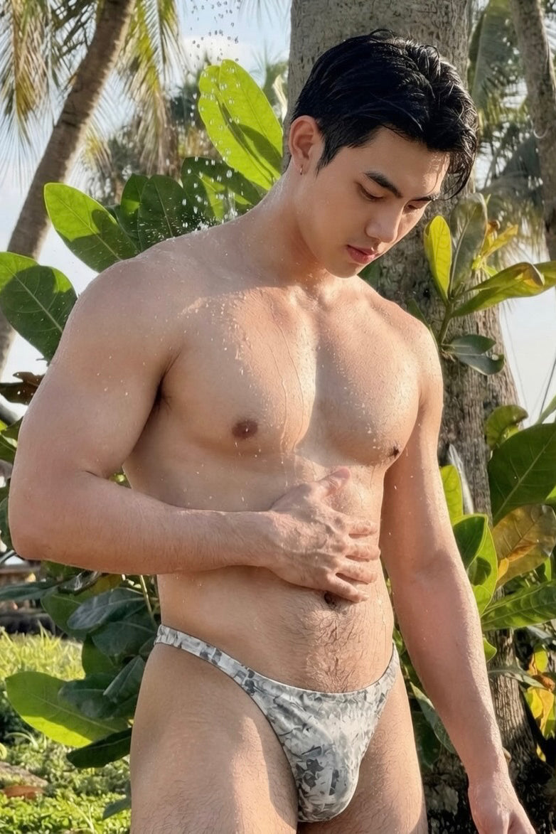 JJ Malibu Men's The Tease G-String - Leaf Camo