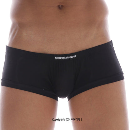 Black mens microfiber briefs with slim fit design and metromalewear logo on waistband metro malewear boxster 2010-20