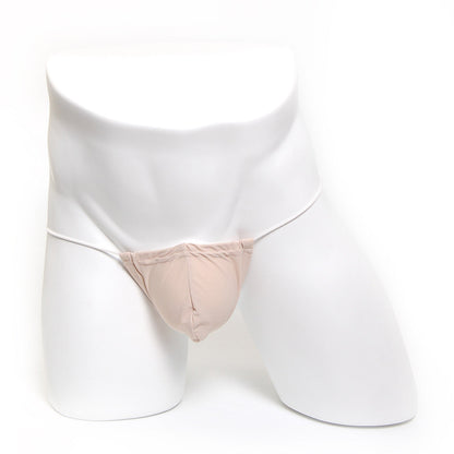 Beige nylon jockstrap with supportive contoured design by MetroMaleWear Microfiber G Skin 2015 05 front view