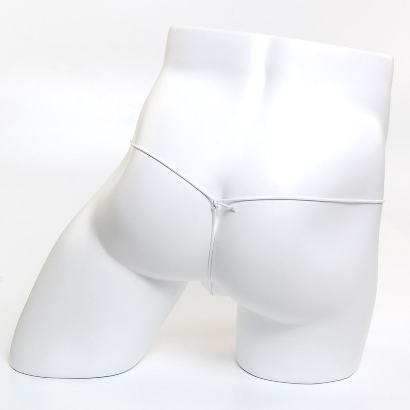 White men’s briefs with a thin silver-toned elastic waistband made of microfiber mesh from metromalewear g red collection