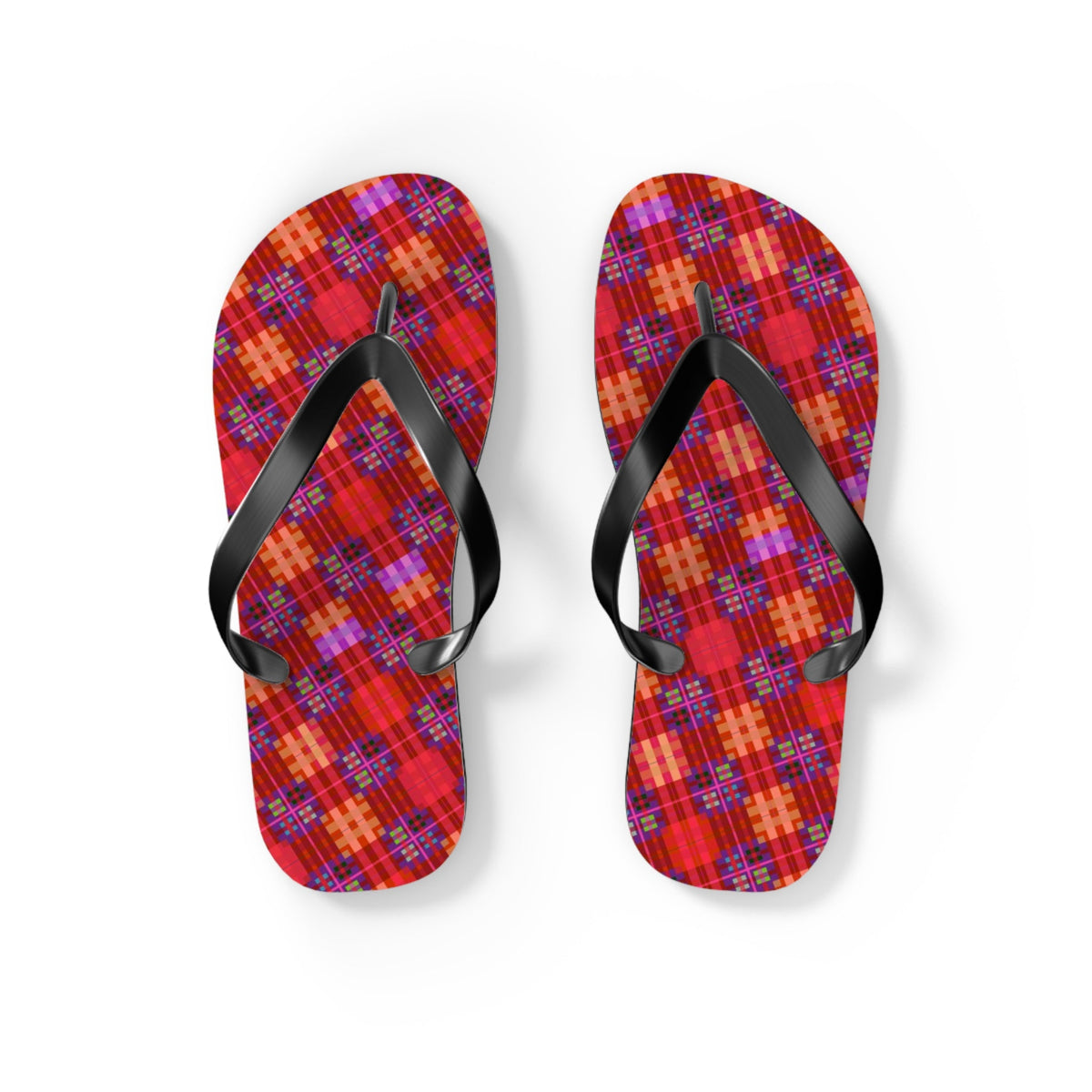 Maris Equi Men's Red Tartan Flip-Flops