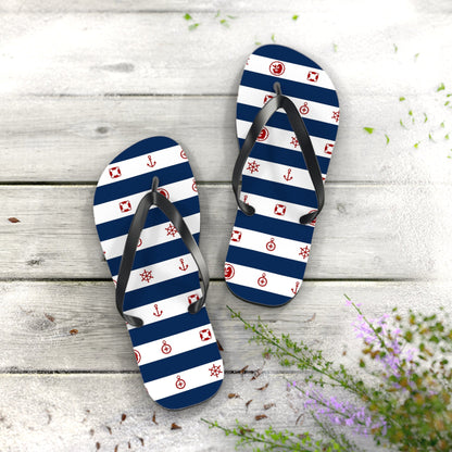 Maris Equi Men's Nautical Print Flip-Flops