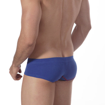 MetroMaleWear cotton punto royal 7003-18 blue men’s briefs with subtle red trim along the side seam