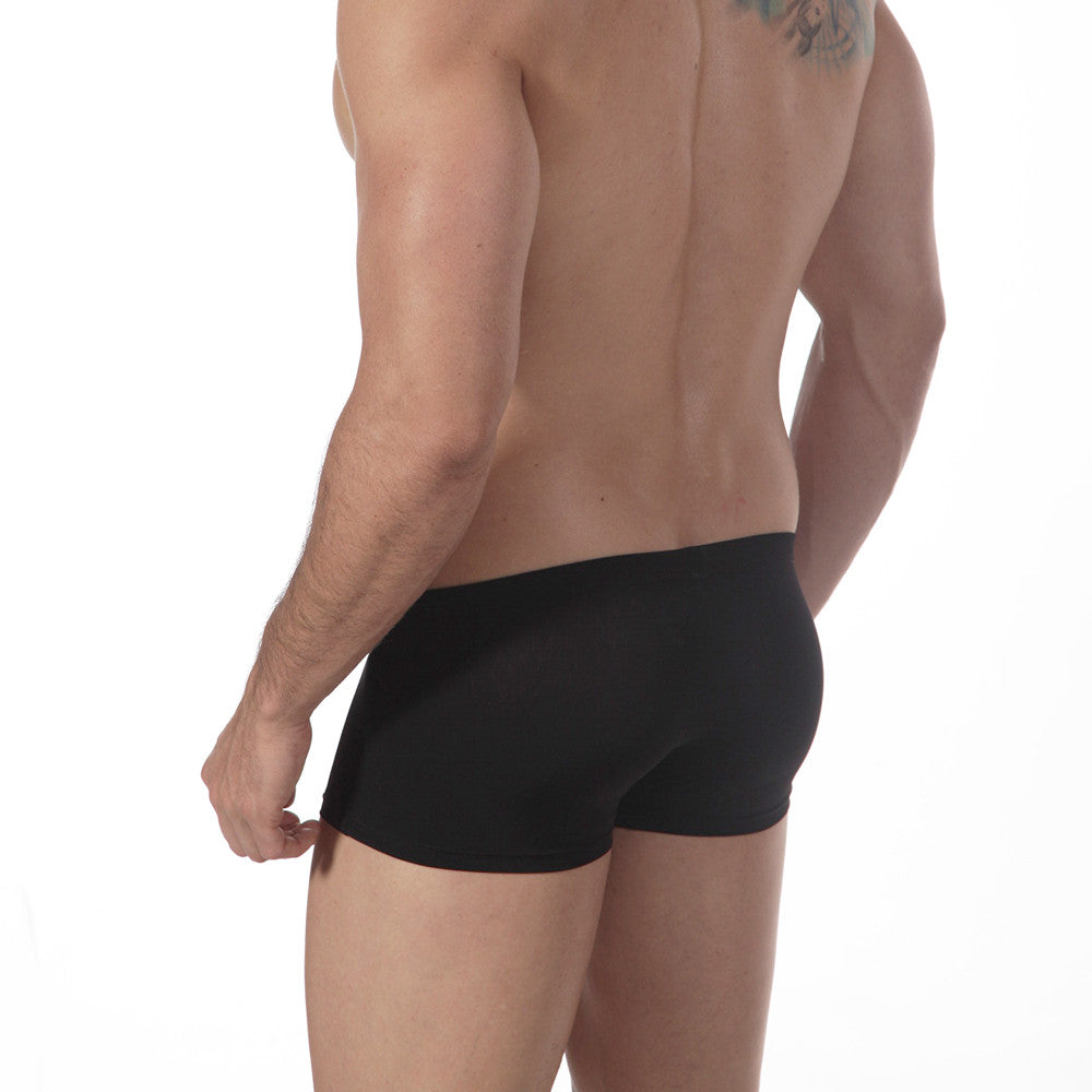 MetroMaleWear enhancement boxer black 2043-20 black briefs with a smooth form-fitting design for comfortable support