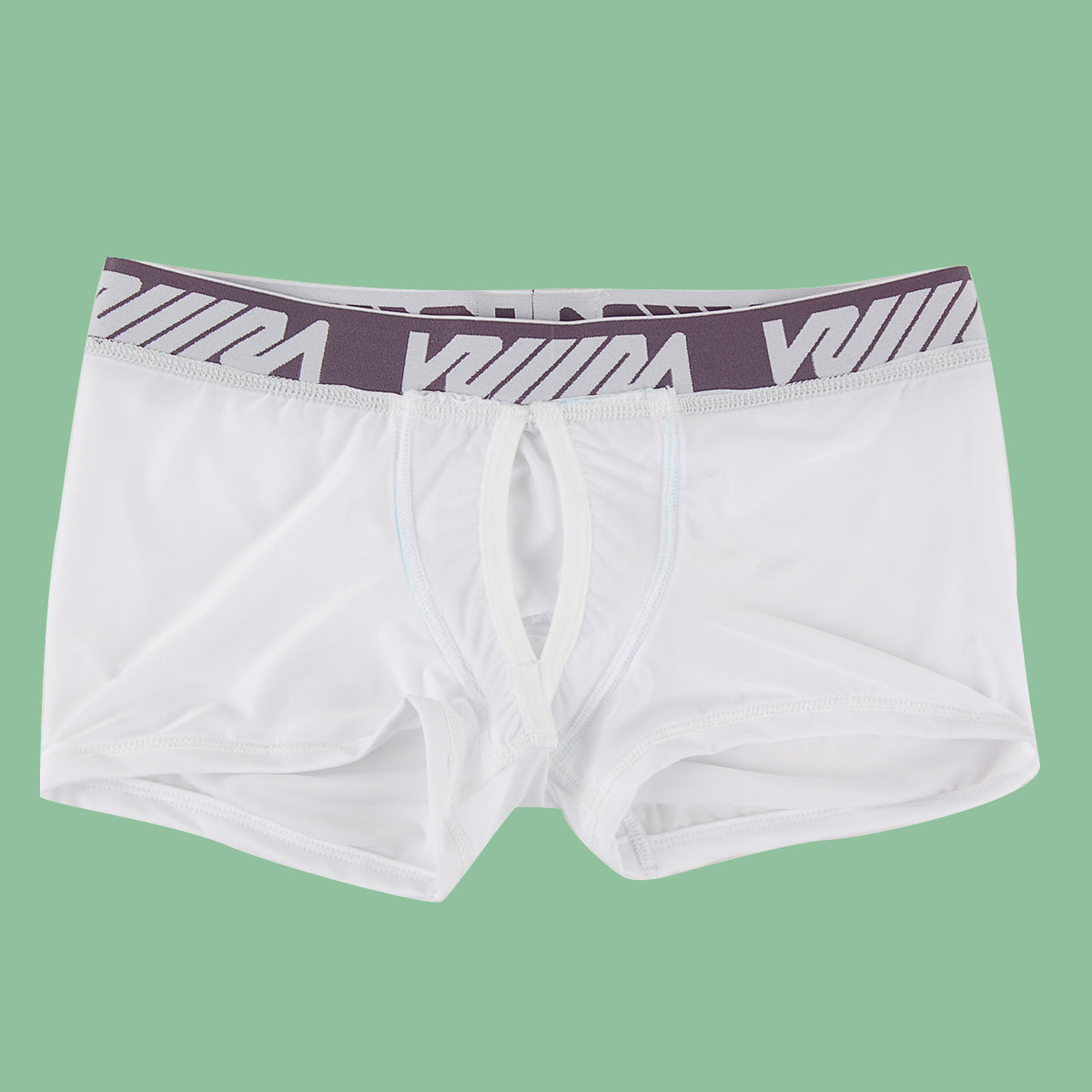 White mens briefs with gray volcom logo waistband metroMalewear max bulge boxer brief white 1513-00