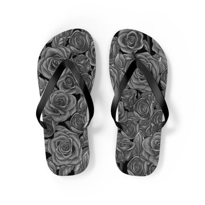 Maris Equi Men's Black Rose Flip-Flops