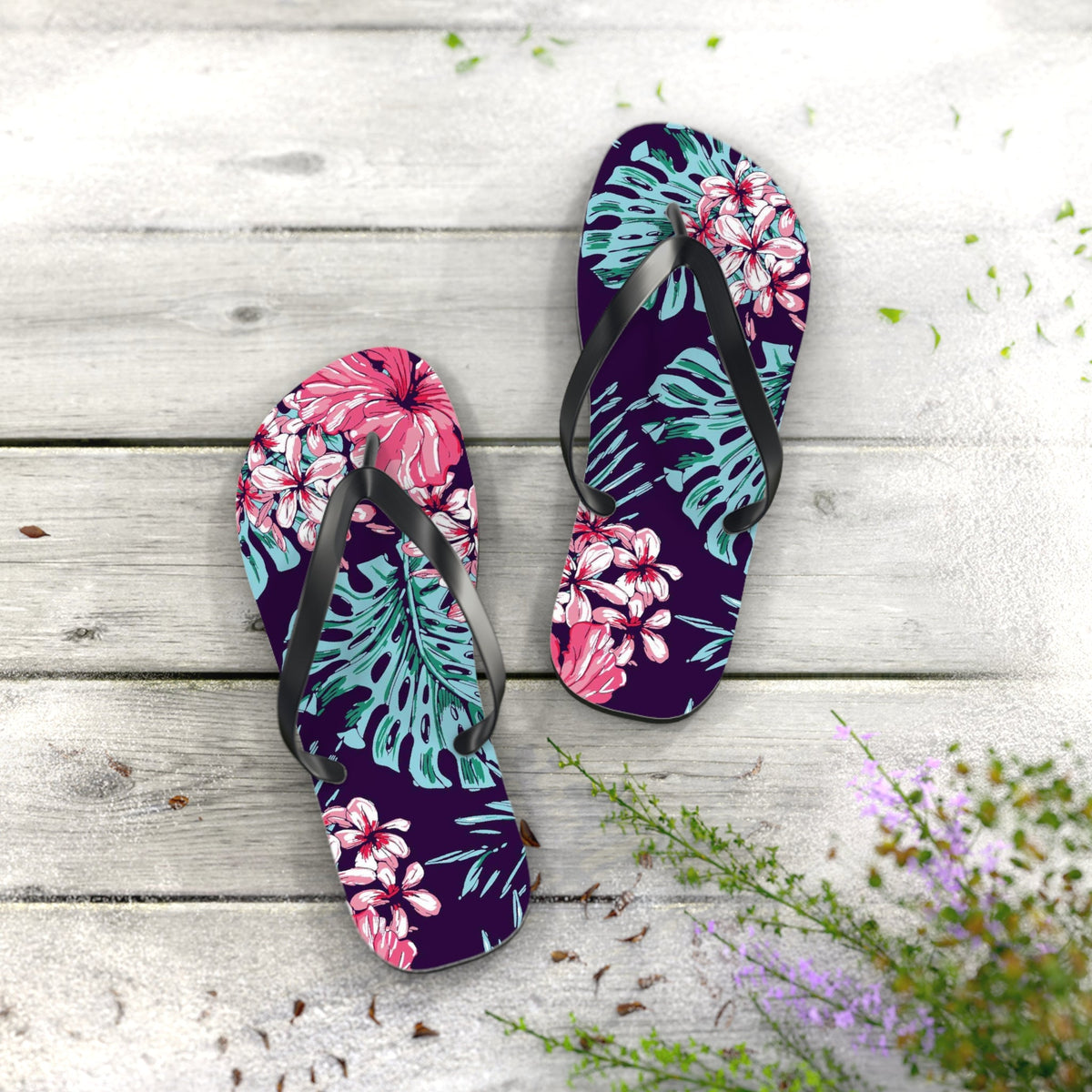 Maris Equi Men's Floral Print Flip-Flops