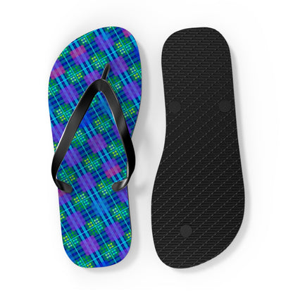 Maris Equi Men's Blue Tartan Flip-Flops