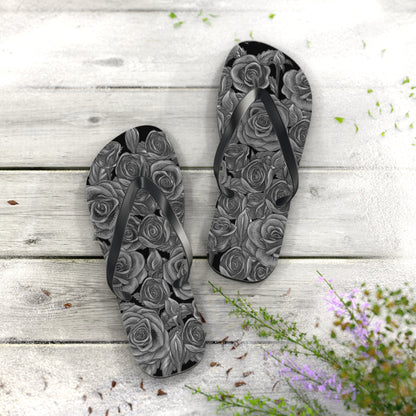 Maris Equi Men's Black Rose Flip-Flops