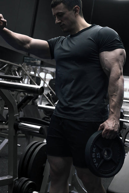 Jed North Men's Muscle-Fit Ringer T-Shirt - Stone Gray