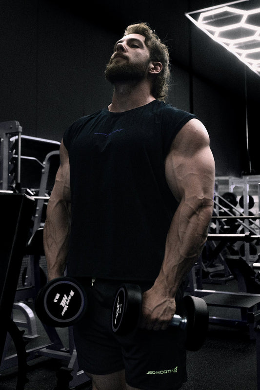 Jed North Men's Raglan Sleeveless Muscle Tank - All Black