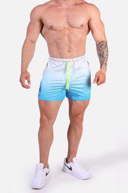 Jed North Men's Agile Bodybuilding 4'' Shorts w Zipper Pockets - Blue Ombre