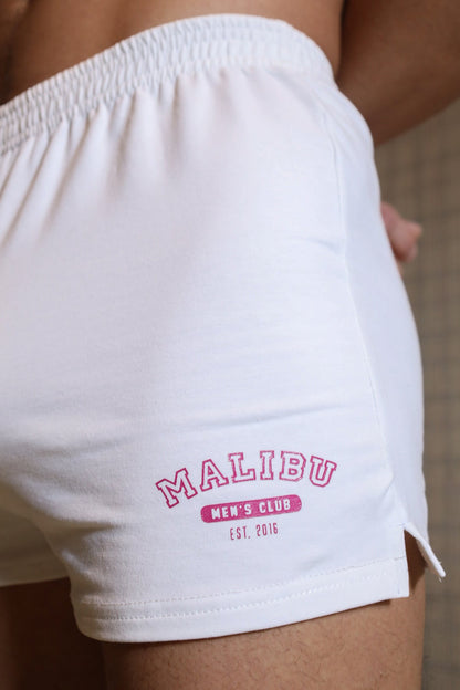 JJ Malibu Men's Peek-A-Boo Varsity 2" Short Shorts  -  Marshmallow