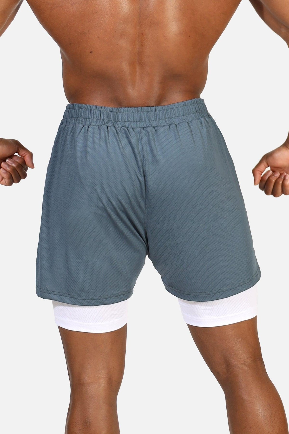 Jed North Men's Men's 2-In-1 7" Gym Shorts - Storm Gray