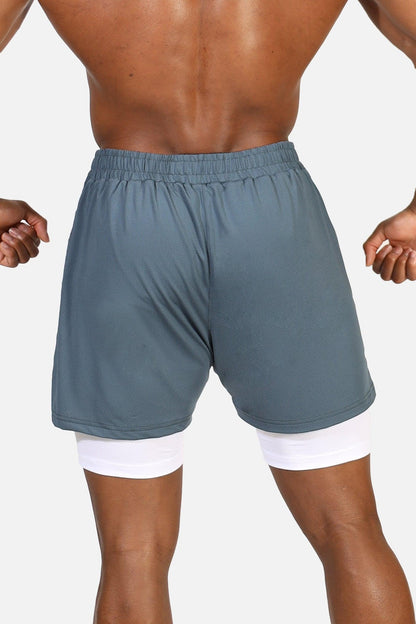 Jed North Men's Men's 2-In-1 7" Gym Shorts - Storm Gray