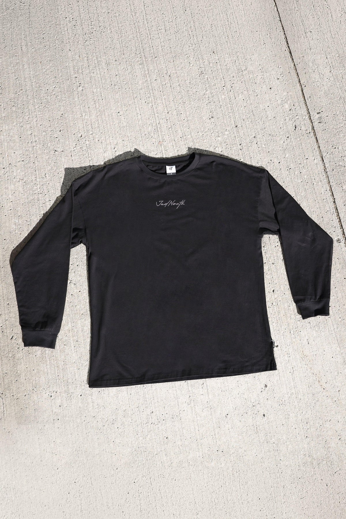 Jed North Men's Energy Oversized Long Sleeve T-Shirt 2.0 - Obsidian Black