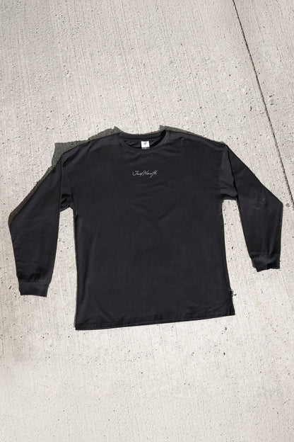 Jed North Men's Energy Oversized Long Sleeve T-Shirt 2.0 - Obsidian Black