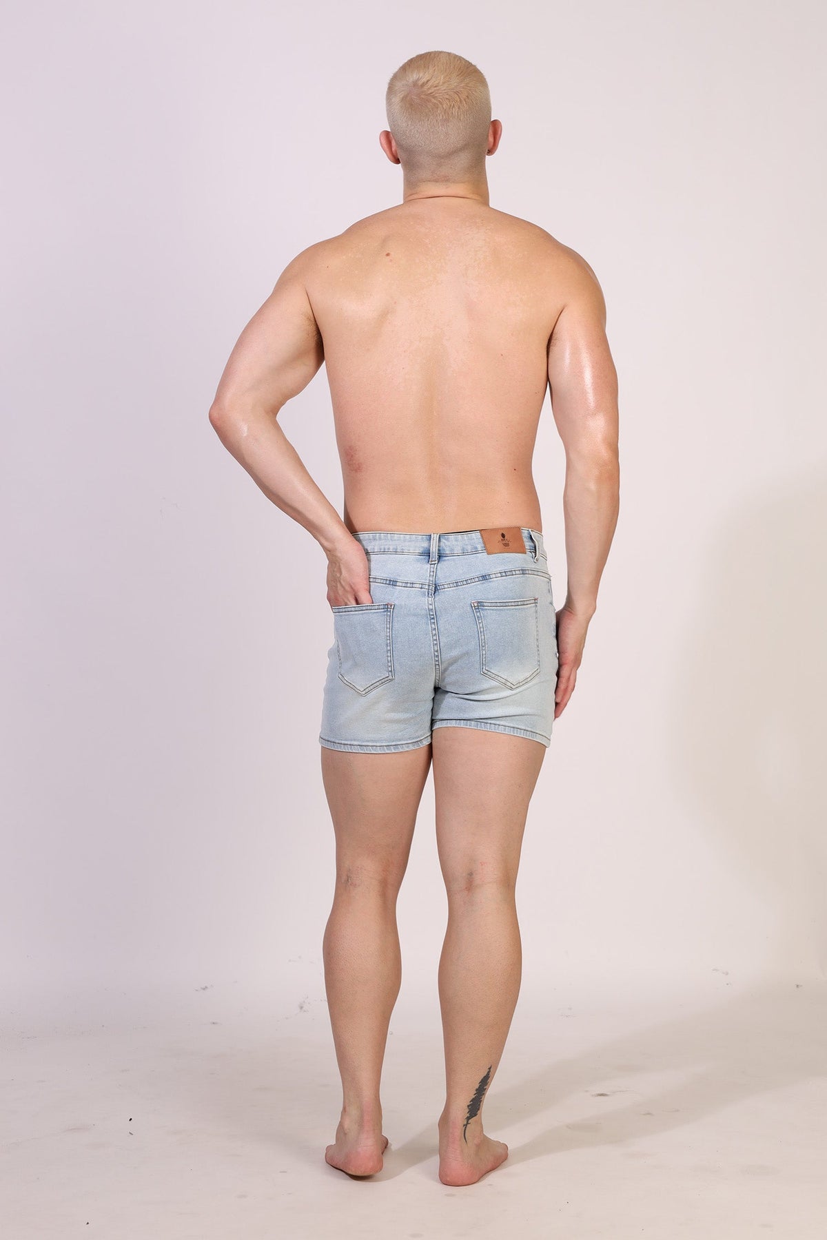 JJ Malibu Men's In-Your-Dreams 3.5" Denim Short Shorts - Sky Blue