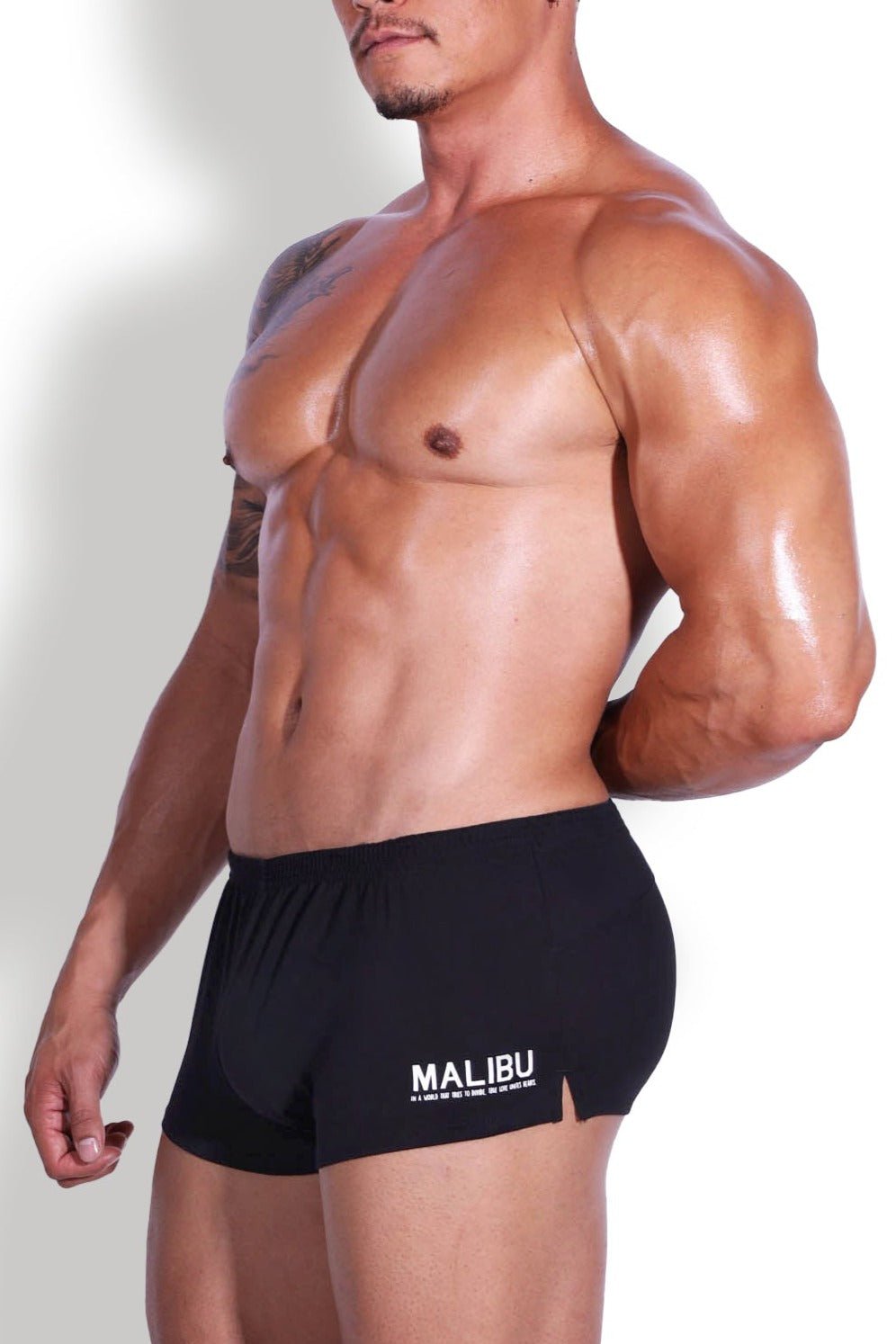 JJ Malibu Men's Stretch-It 2" Short Shorts - Midnight Black