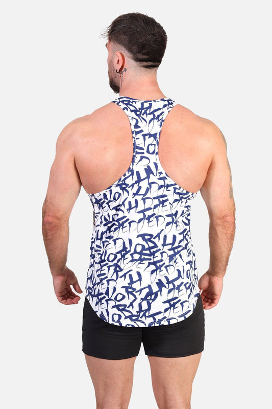 Jed North Men's Graphic Muscle Stringer - White Graffiti