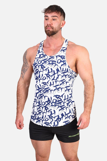 Jed North Men's Graphic Muscle Stringer - White Graffiti