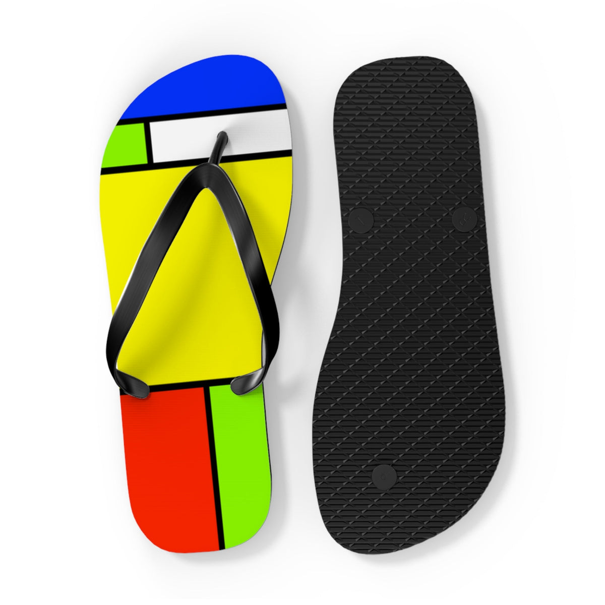 Maris Equi Men's ModRian Mondrian Inspired Flip-Flops