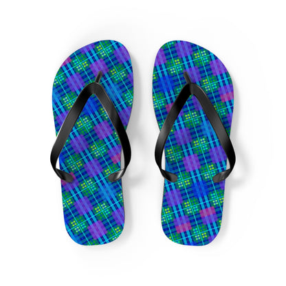 Maris Equi Men's Blue Tartan Flip-Flops