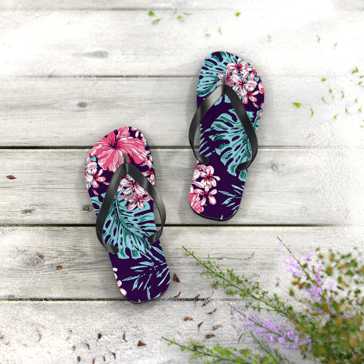 Maris Equi Men's Floral Print Flip-Flops