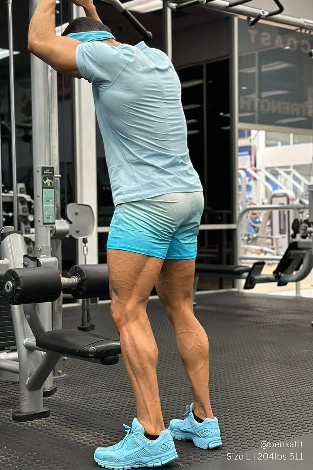 Jed North Men's Agile Bodybuilding 4'' Shorts w Zipper Pockets - Blue Ombre