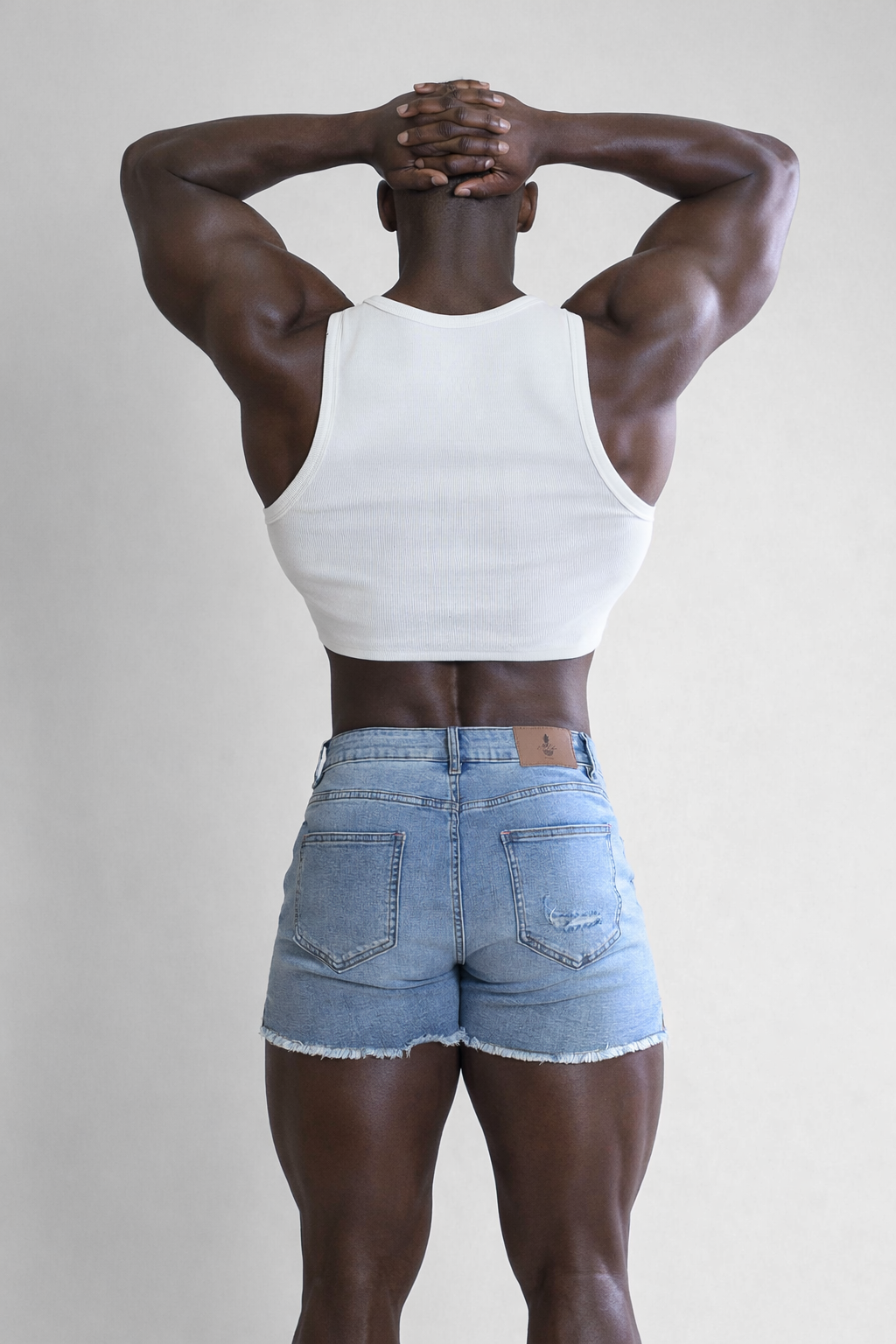 JJ Malibu Men's Wrapped Up Ribbed Crop Tank - White