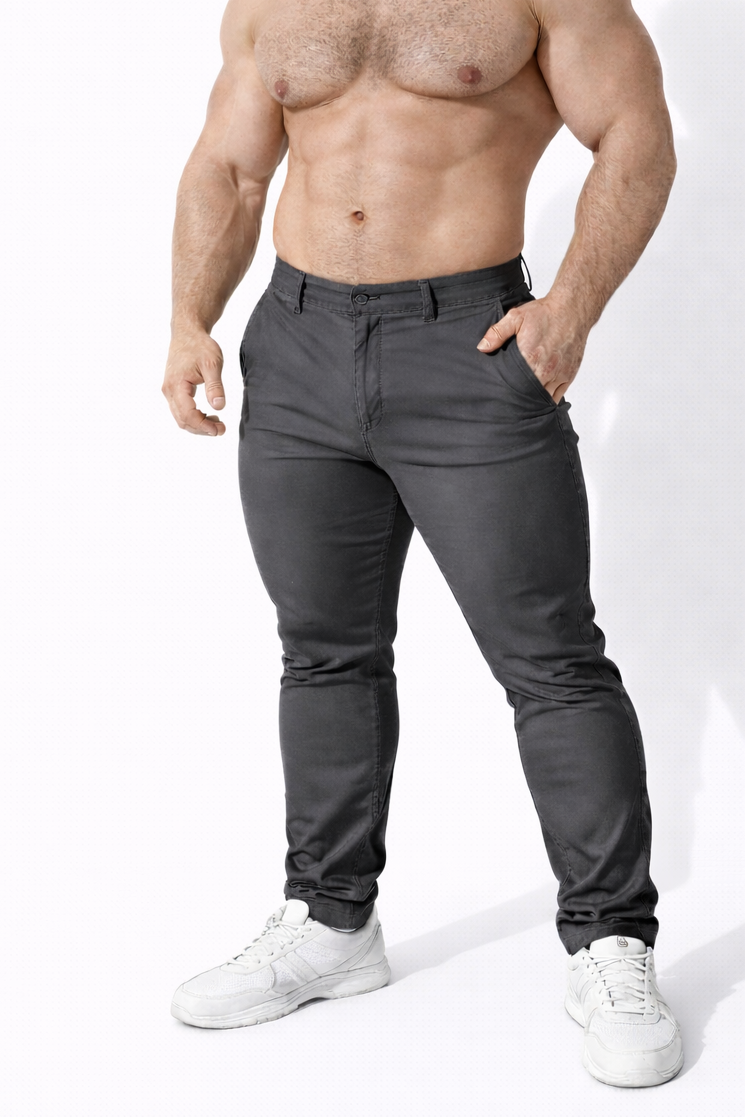 Jed North Men's Men's Fitted Chino Pants - Dark Gray