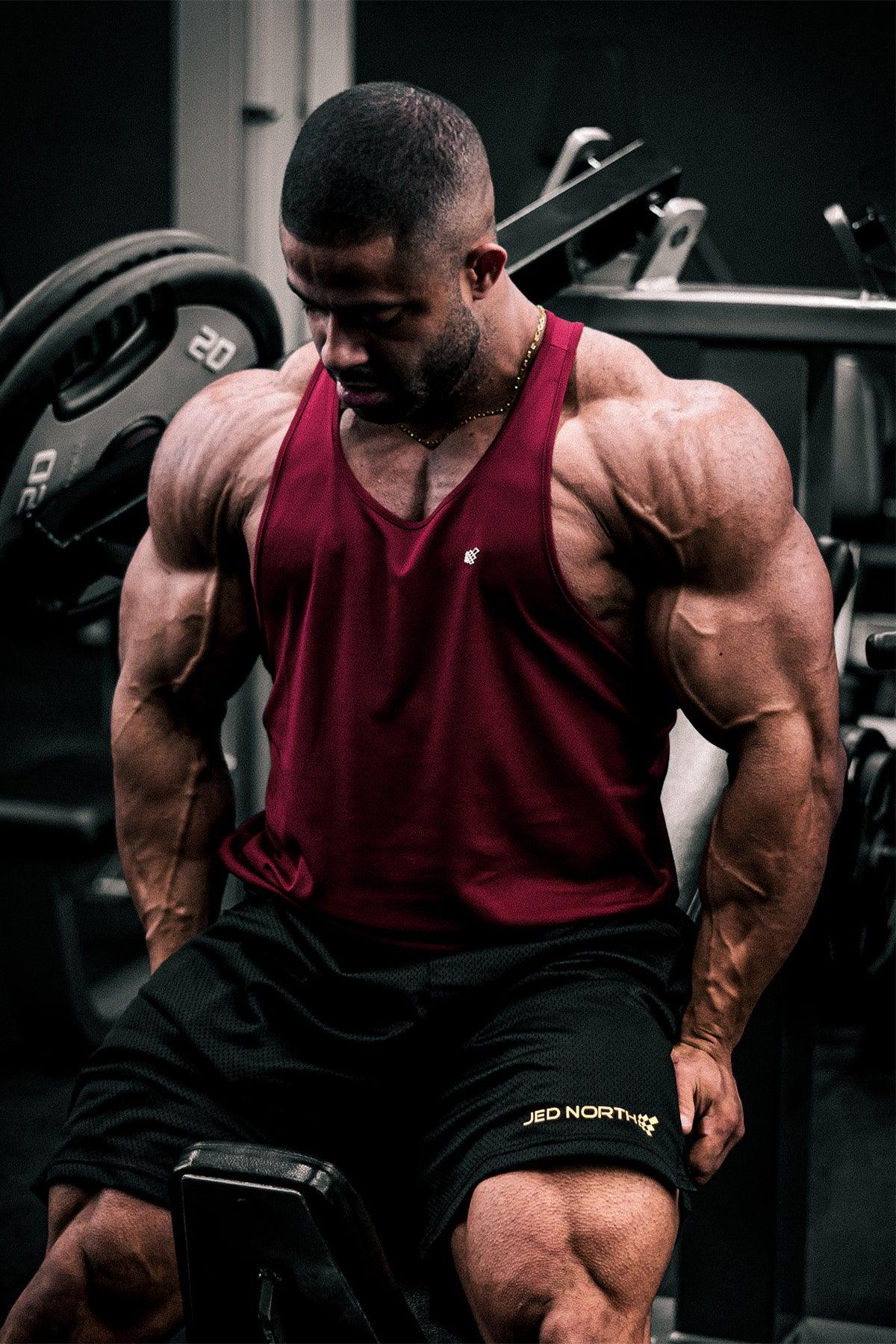 Jed North Men's Fast-Dry Bodybuilding Workout Stringer - Maroon