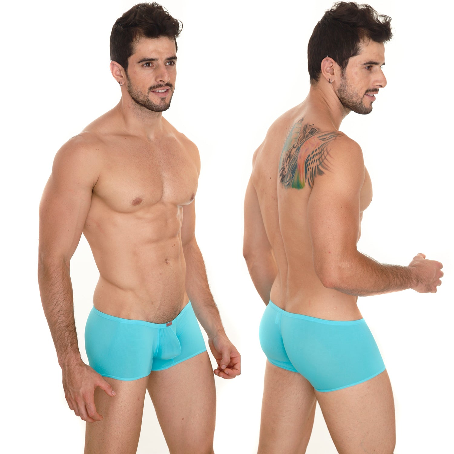 Turquiose blue MetroMaleWear minimo boxer 2013-08 men’s briefs with smooth form-fitting fabric and elastic waistband