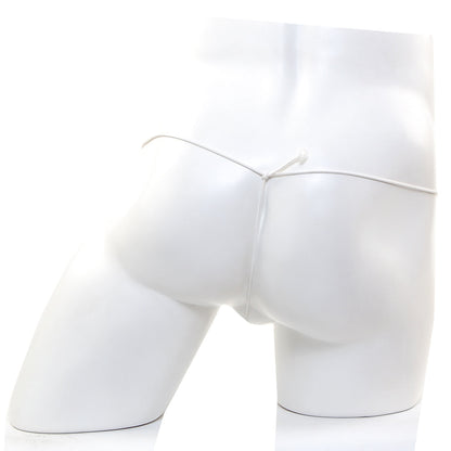 Silver thong belt with minimalist design and thin sleek straps from metromalewear microfiber g pink 2015-02 collection