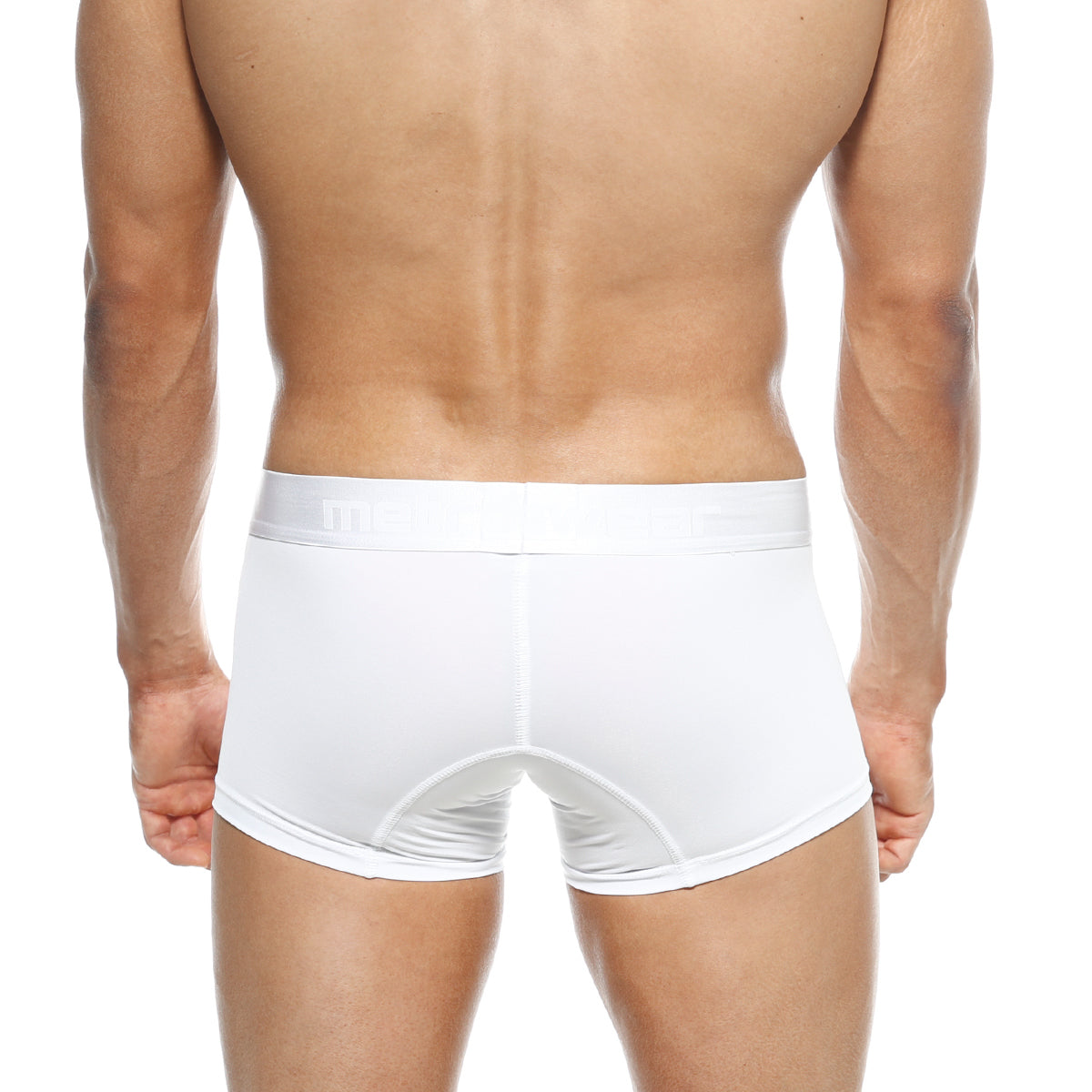 White men’s polyester briefs metroMalewear crystal with smooth form-fitting design and subtle stitching details