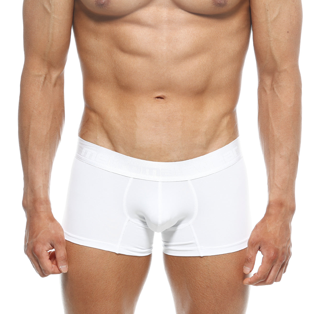 White men’s briefs metro male wear polyester short boxer with smooth form fitting design and elastic waistband