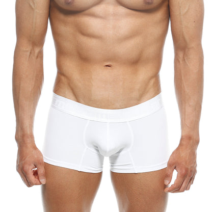 White men’s briefs metro male wear polyester short boxer with smooth form fitting design and elastic waistband