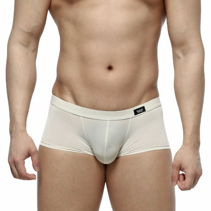 MetroMaleWear Lupin trunk 2026-05 cream form-fitting men briefs with smooth stretchy fabric and black logo waistband patch