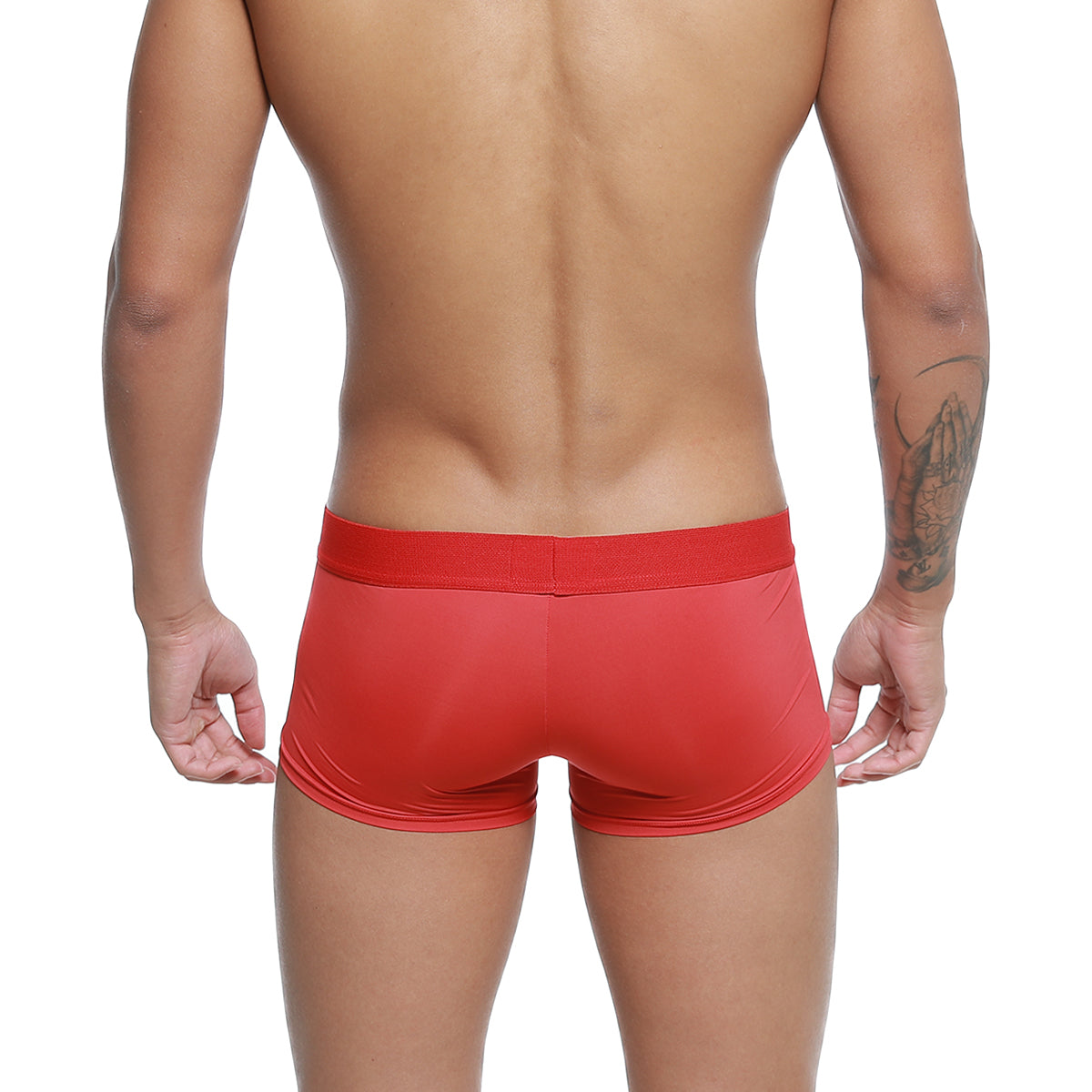 Red athletic briefs metro male wear microfiber trunk 2026-14 with snug fit elastic waistband and form-fitting design