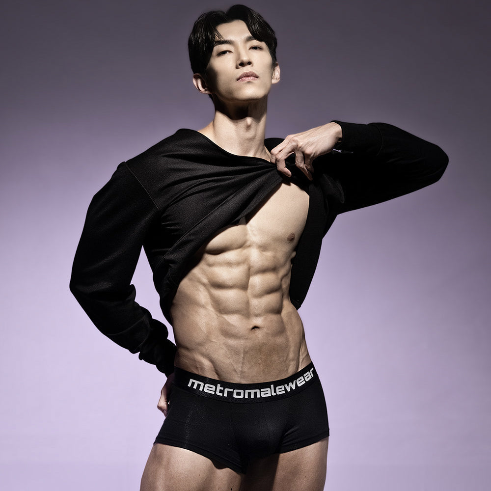 Black briefs with metromalewear branded waistband in cotton blend MetroMaleWear County Trunk Black 2026-23 product image