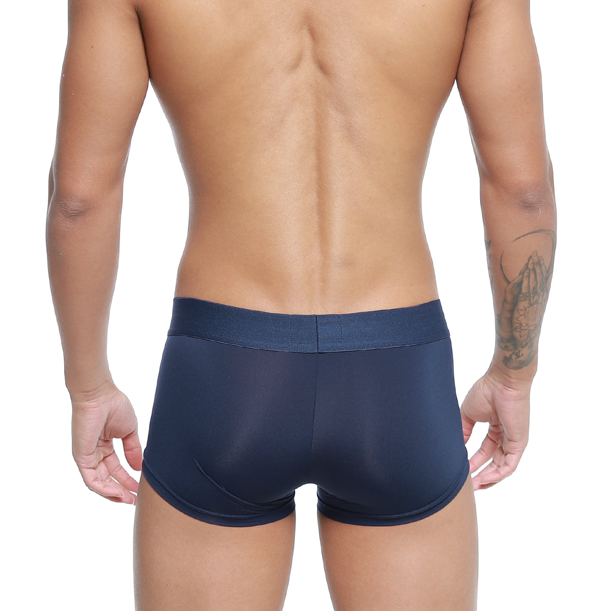 Navy blue stretch cotton briefs with a solid waistband from MetroMaleWear microfiber trunk 2026-29 collection