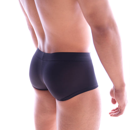 MetroMaleWear sencillo trunk black briefs with a smooth, form-fitting design in breathable fabric for everyday comfort