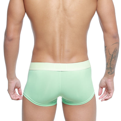 Mint green MetroMaleWear pastel trunk briefs with matching waistband designed for comfortable everyday wear